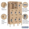 Salsbury Industries 3 Tier Vented Locker, 36"Wx66"Hx15"D, 9 Door, Tan, Unassembled 73355TN-U